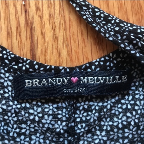 Brandy Melville tank top crop cropped daisy one size LN black Anthropologie - Picture 4 of 6